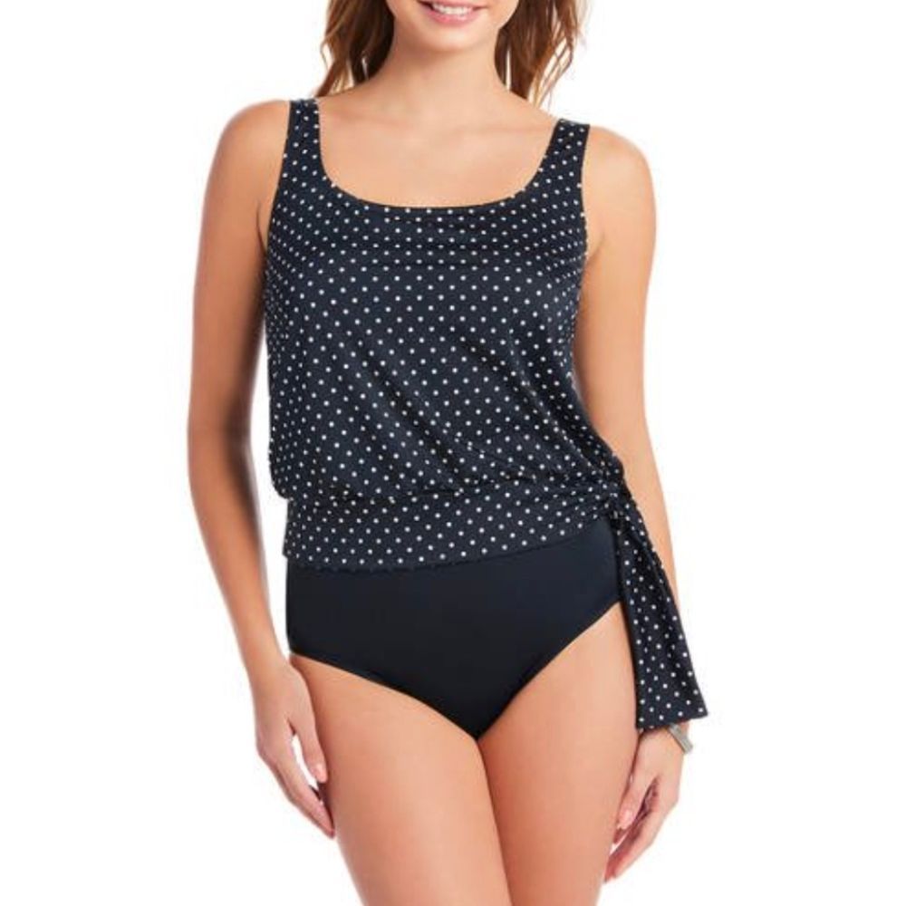 Polka dot Blouson swimsuit Med
